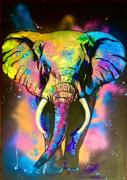 Lithographie Pop Elephant Spectrum (116x81)